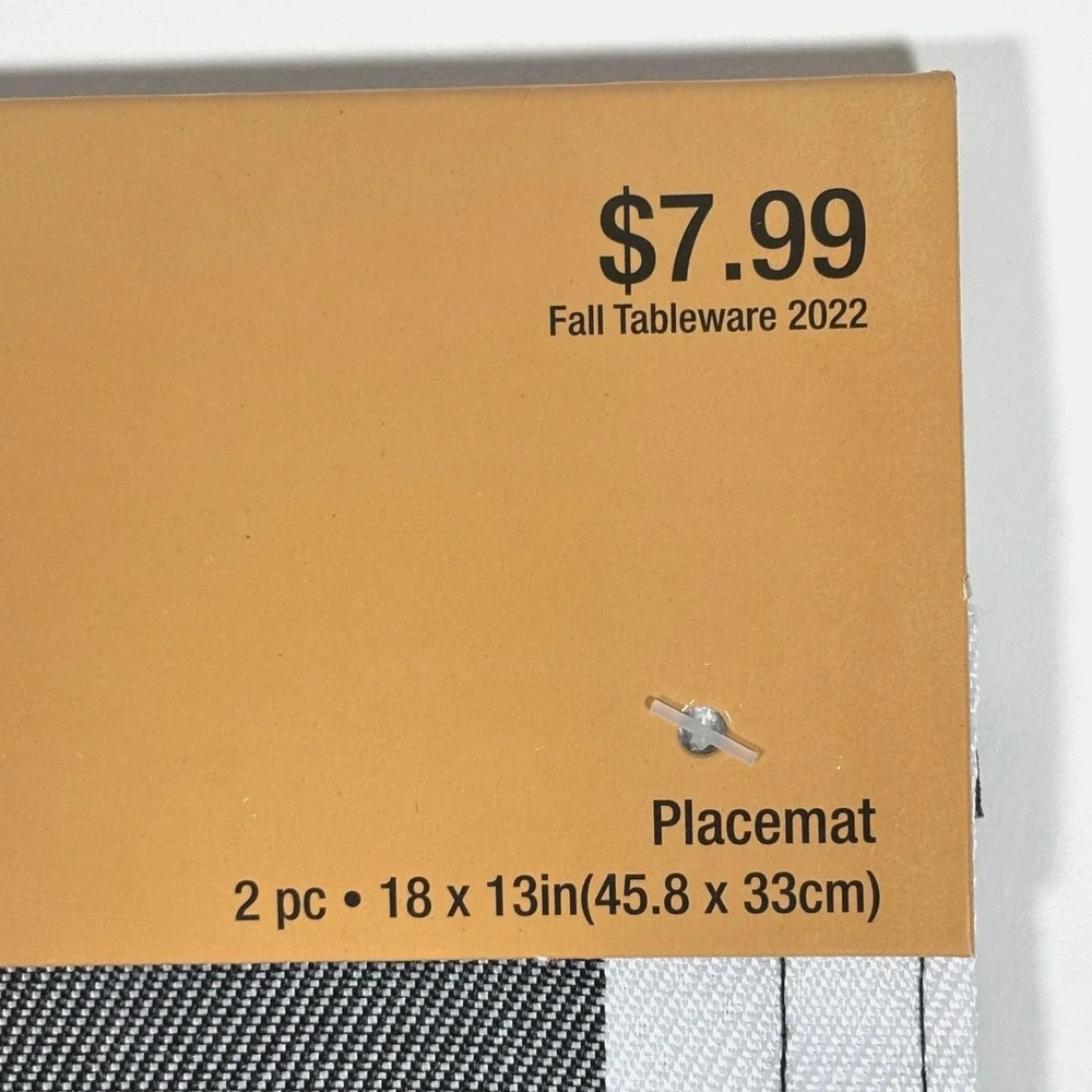 Robert Stanley Buffalo Check Placemats Black White Set of 10 Hobby Lobby 5054564